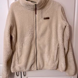 Women’s Columbia XL Zip Up Fleece Cream EUC Authentic